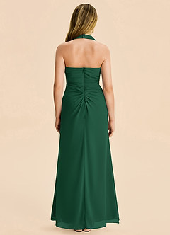 Azazie Destiny Junior Dark Green Sheath Ruched Chiffon Dress image2