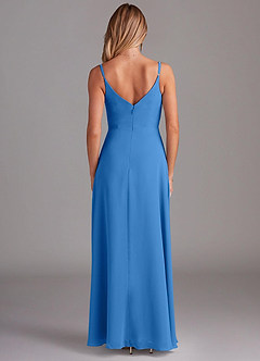 Azazie Daenerys Abiti da Damigella Abito A-Line in Chiffon con Scollo a Cappuccio Blue Jay image2