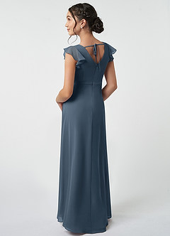 Azazie Claudine Junior Neptune A-Line Pleated Chiffon Dress image4