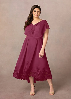Azazie Palana Mère de la mariée Robes Robe Trapèze en Mousseline de soie Dentelle Mûre image6