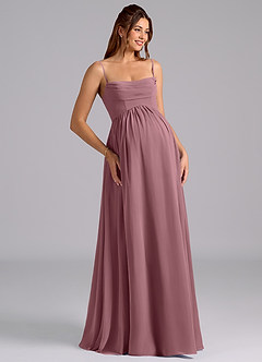 Azazie Saige Maternity Bridesmaid Dresses A-Line Pleated Chiffon Floor-Length Dress image7