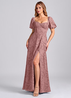 Azazie Mirian Suknie dla druhen Linia A Dekolt w kształcie serca Kwiatowe wypalenie Do ziemi Sukienka image4