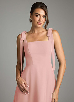 Azazie Debra Bridesmaid Dresses Rosette A-Line with Pockets Chiffon Convertible Dress image2