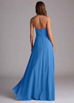 Azazie Wren Bridesmaid Dresses Blue Jay A-Line Side Slit Chiffon Convertible Dress image2