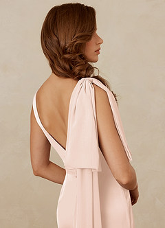 Christian Siriano Bridal for Azazie 1011 Bridesmaid Dresses Blushing Pink Mermaid Bow Stretch Satin Dress image10