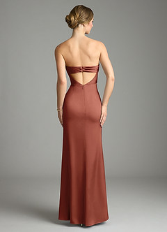Azazie Leonis Bridesmaid Dresses Auburn Mermaid Pleated Stretch Satin Convertible Dress image2