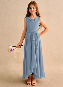 Azazie Wonderland Junior Formal Flower Girl Klänningar Klä A-Line i Chiffong Plisserad image4