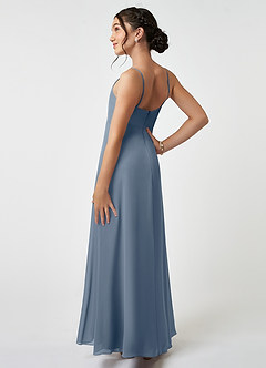 Azazie Collette Junior A-Linie Gestreift Chiffon Kleid Zwielichtviolett image4