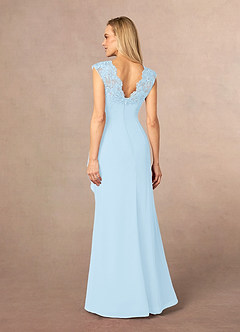 Azazie Gladys Mother of the Bride Dresses Sky Blue A-Line Queen Anne Lace Chiffon Dress image4