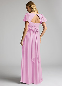 Azazie Madisynn Maternity Bridesmaid Dresses Bow Chiffon Floor-Length Dress image2