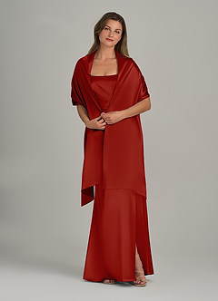 front Azazie Châle En Satin Métallisé De Couleur Assortie