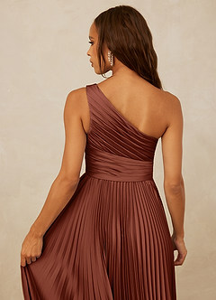 Christian Siriano Bridal for Azazie 1008 Bridesmaid Dresses Clay A-Line One Shoulder Stretch Satin Dress image5