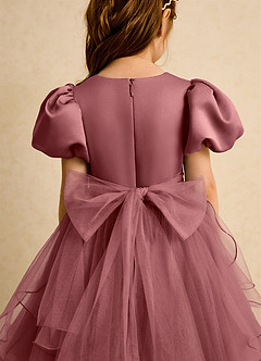 Azazie Cocoa Abiti da Ragazza di Fiori Abito Principessa in Tulle Plissettato Ametista image9