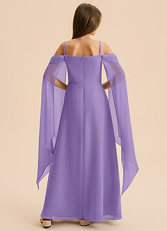 Azazie Moana Junior Linia A Pofałdowany Szyfon Długość podłogi Młodsza druhna Sukienka image5