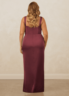 Christian Siriano Bridal for Azazie 1017 Bridesmaid Dresses Merlot Sheath Sweetheart Neckline Stretch Satin Dress image11