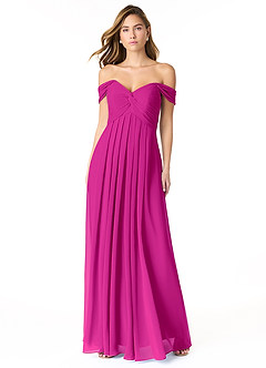 Azazie Kaitlynn Brautjungfernkleider Wandelbar Empire Gerafft Chiffon Kleid Fuchsia image2