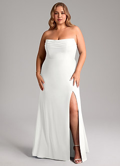 Azazie Saige Bridesmaid Dresses White A-Line Off the Shoulder Chiffon Convertible Dress image16