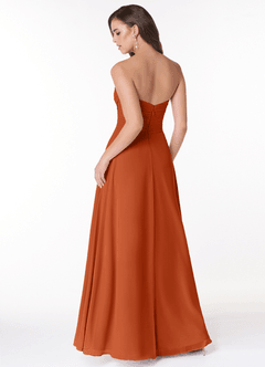 Azazie Arabella Allure Probar vestidos en casa Vestido de Rosa Del Desierto de Gasa de Corte en A Convertible con Escote de Corazón image2