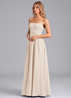 Azazie Elita Bridesmaid Dresses White Alabaster A-Line Pleated Stretch Satin Dress image4