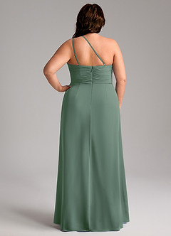 Azazie Eren Kleider zum Anprobieren zu Hause Etui One-Shoulder Chiffon Kleid Eukalyptus image9