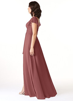 Azazie Omari Bridesmaid Dresses Amethyst A-Line Chiffon Dress image3