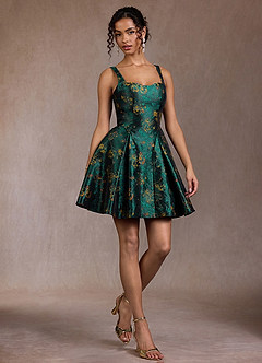 Briena 딥 그린 미니 드레스 image3