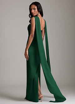 Azazie Sonora Brudtärnklänningar Klä av Tubklänning i Stretch Satin Axelbandslös Mörkgrön image2