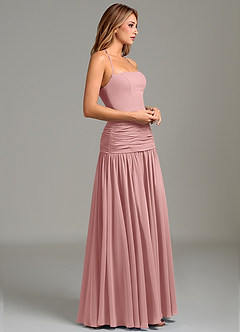 Azazie Vashti Bridesmaid Dresses Dusty Rose A-Line Chiffon Dress image3