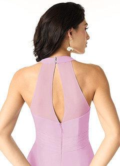 Azazie Danica Jurken voor bruidsmeisjes Jurk van Chiffon met A-Lijn Geplooid Snoep Roze image5