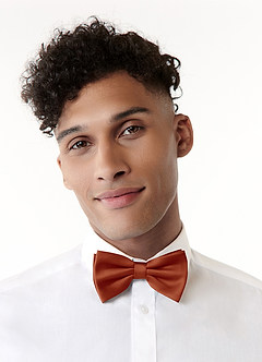 front Matching Matte Satin Pre-Tied Bow Tie & Suspenders Set