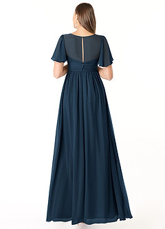 Azazie Verna Maternity Bridesmaid Dresses A-Line V-Neck Ruched Chiffon Floor-Length Dress image2