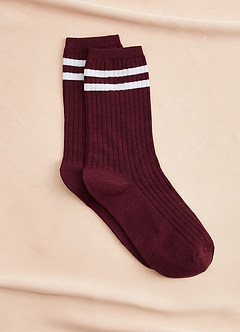 front Double Stripe Crew Socks