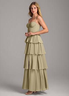 Azazie Alanna Bridesmaid Dresses Moss Green A-Line Sweetheart Neckline Chiffon Dress image6