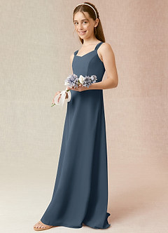 Azazie Denice Junior Neptune A-Line Chiffon Dress image5