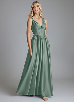 Azazie Delmie Brudtärnklänningar Klä av A-Linje i Stretch Satin Korsett Silversalvia image5