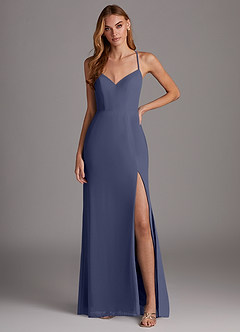 Azazie Manila Bridesmaid Dresses Stormy Sheath V-Neck Chiffon Dress image1