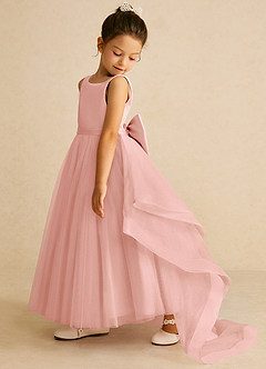 Azazie Pumpkin Flower Girl Dresses Rosette A-Line Convertible Tulle Dress image4