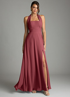 Azazie Tamira Suknie dla druhen Linia A Pofałdowany Szyfon Do ziemi Sukienka image1