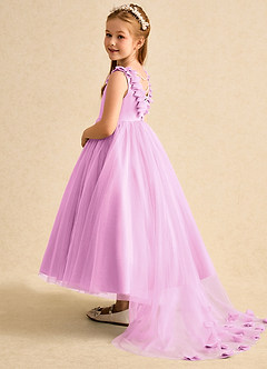 Azazie Lorita Flower Girl Dresses Candy Pink A-Line Beaded Tulle Dress image3