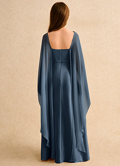 Azazie Fishie Girls Formal Jurken voor bloemenmeisjes A-Lijn Jurk van Mat Satijn Neptunus image2