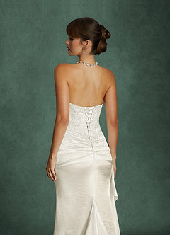 Azazie Angel Wedding Dresses Antique White Mermaid Strapless Charmeuse Dress image10