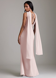Azazie Linelle Bridesmaid Dresses Blushing Pink Mermaid Pleated Chiffon Dress image10