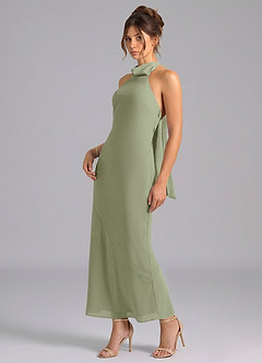 Azazie Velli Bridesmaid Dresses Pistachio Mermaid High Neck Chiffon Dress image1
