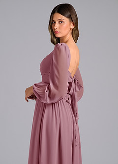 Azazie Zeya Bridesmaid Dresses Vintage Mauve A-Line Long Sleeve Chiffon Dress image6