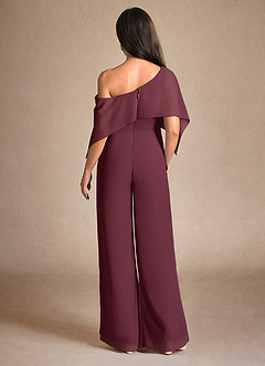 Azazie Halima Abiti per la Madre della Sposa Abito Tuta Pantaloni in Chiffon Spacco Laterale Cabernet image3