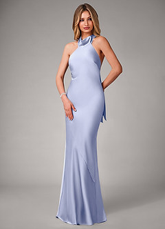 Azazie Velli Brautjungfernkleider Meerjungfrau-Linie Stretch-Satin Kleid Eis image3