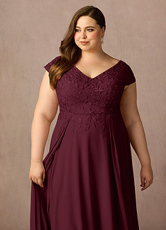 Azazie Rosemarie Kleider für die Brautmutter A-Linie Spitze Kleid Cabernetrot image13