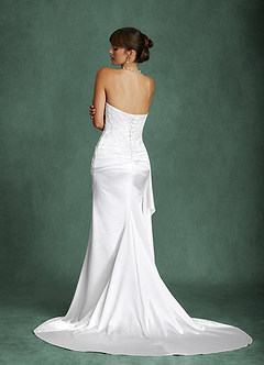 Azazie Angel Vestidos de novia Vestido Diamante Blanco de Charmeuse de Corte Sirena con Palabra de honor image8