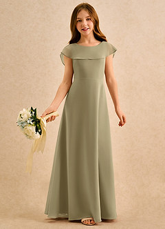 Azazie Kittie Girls Formal Flower Girl Klänningar Klä A-Line i Chiffong image1