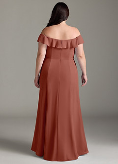 Azazie Sophie Bridesmaid Dresses Auburn A-Line Off the Shoulder Chiffon Convertible Dress image7